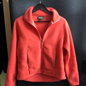 LL Bean zip up fleece, size S’ regular, coral color, barely used.